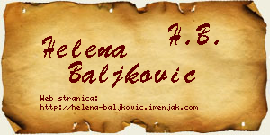 Helena Baljković vizit kartica